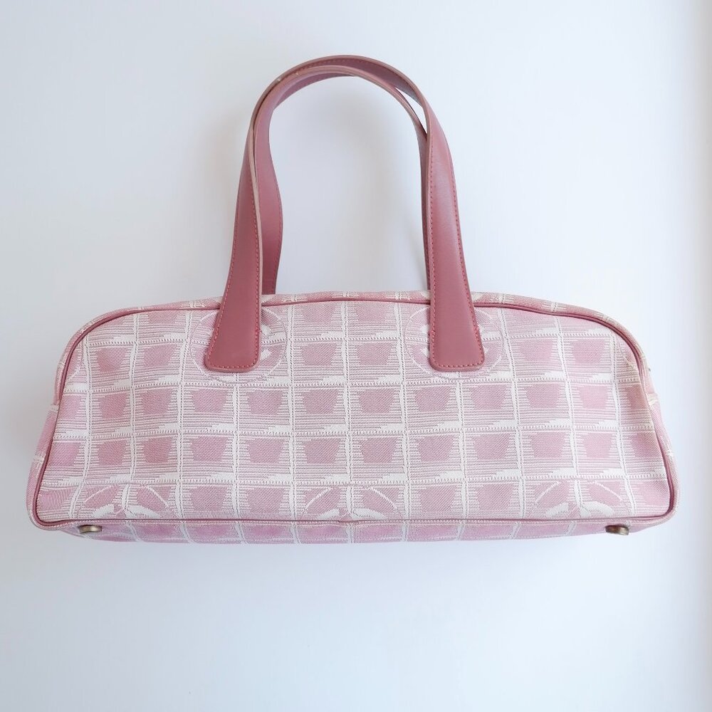 Authentic Preowned Chanel Pink Nylon New Travel Line Shoulder Bag